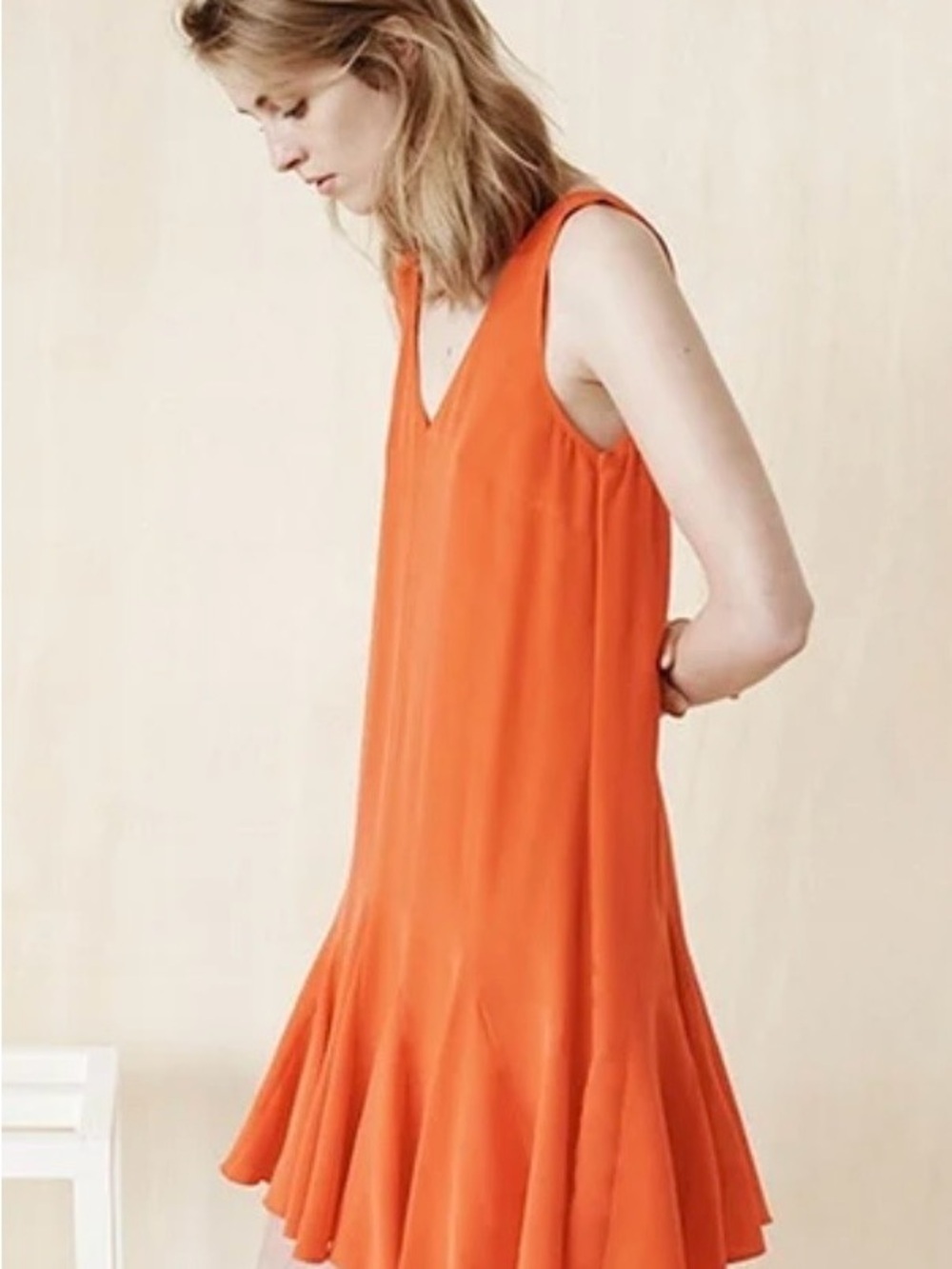 Club Monaco Silk Red Sleeveless Mini Dress